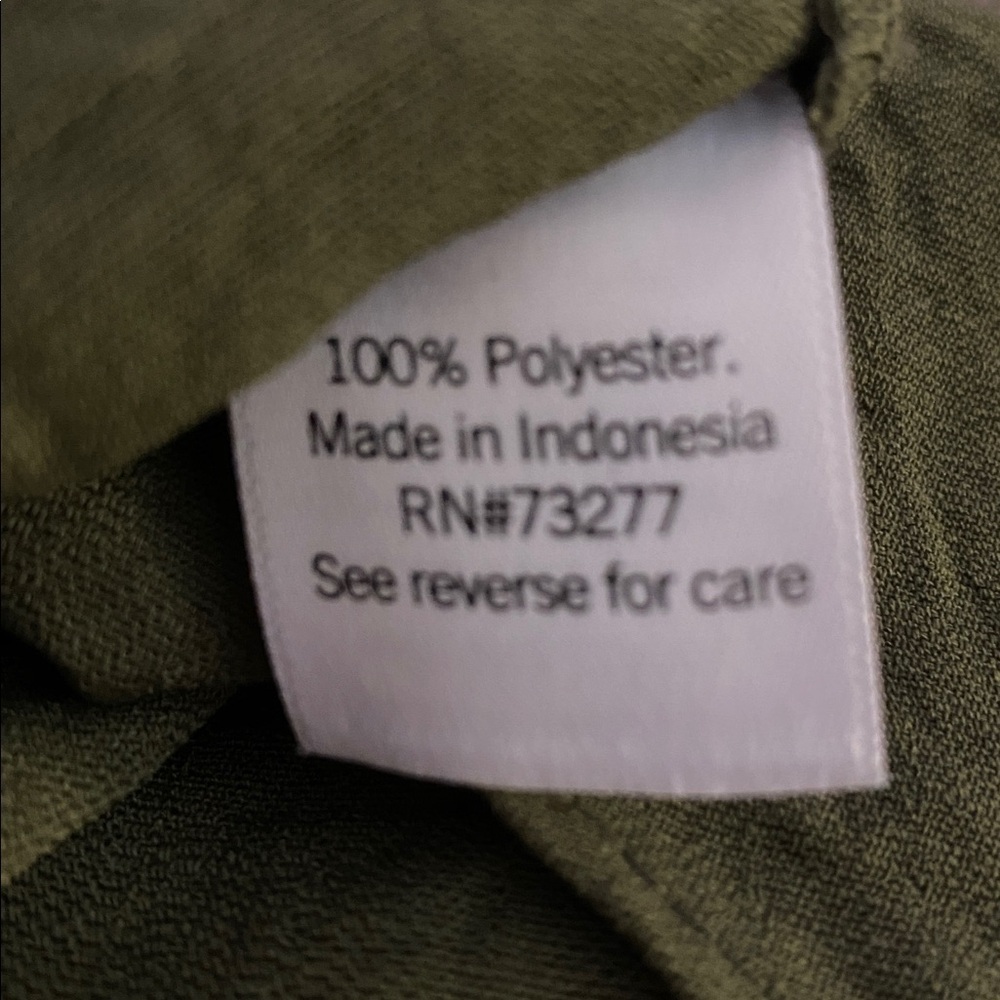Nine West Olive Green Button-Down Blouse - Picture 4 of 5